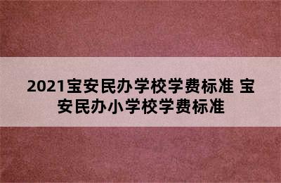 2021宝安民办学校学费标准 宝安民办小学校学费标准